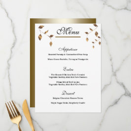 Elegante Dourado, Menu Negra de Casamento