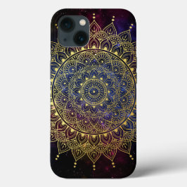 Elegante Dourado na Nebulosa Escura Floral Henna M
