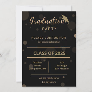 Elegante Dourado No Convite À Festa de formatura P