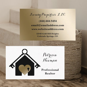 Elegante Dourado Realtor Cartão de visita