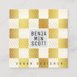 Elegante Dourado Square Cartão de visita