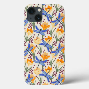 Elegante Dragonfly e Crocus floral Patterno