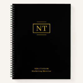 Elegante - Duas Letras - Monograma Dourado Preto