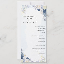 Elegante Dusty Blue e Dourado Programa de Casament