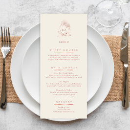Elegante Dusty Rosa e Menu de Casamento da Orquíde