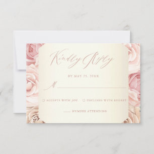 Elegante Dusty Rosa Floral Calliografia RSVP
