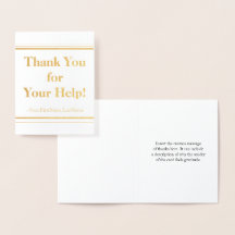Elegante e limpo "Obrigado pela sua ajuda!" Cartão