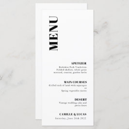 Elegante e Menu Trendy Wedding
