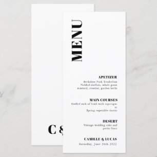 Elegante e Menu Trendy Wedding
