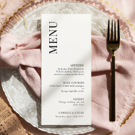 Elegante e Menu Trendy Wedding