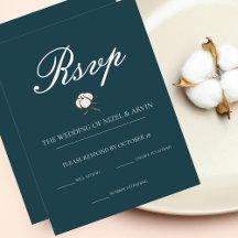 Elegante e Minimalista Algodão Verde RSVP Clássico