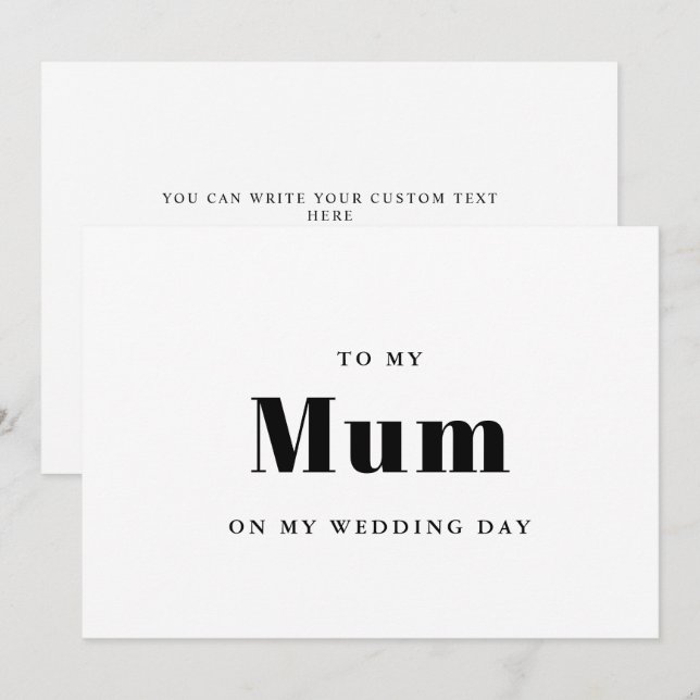 Elegante e moderno Para a minha mãe no dia do meu  (Frente/Verso)