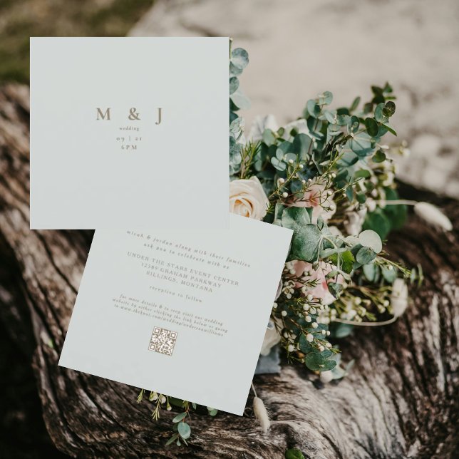 Elegante e Simples Convite de Casamento Quadrado S (Criador carregado)