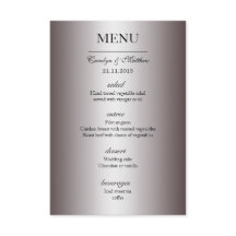 Elegante e Sofisticado Menu de Casamento Prateado