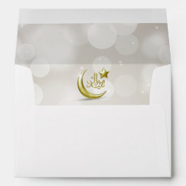 Elegante Eid Mubarak Dourada Moon Star - Envelope