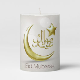 Elegante Eid Mubarak Dourada Moon Star - Vela do P
