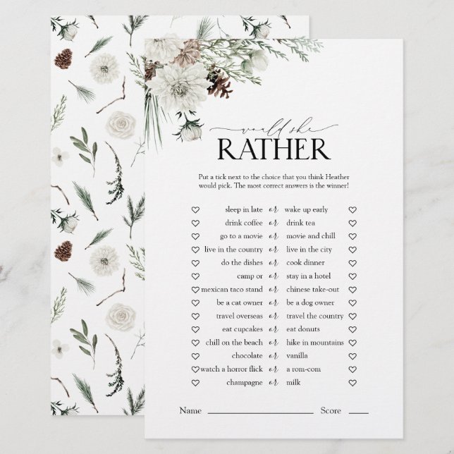 Elegante Ela Iria Preferencialmente Jogo De Chá de (Frente/Verso)