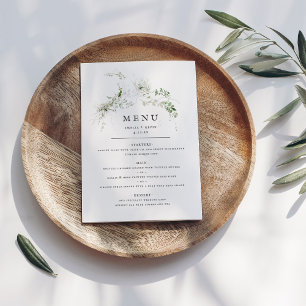 Elegante Elegante Terra Greenery Watercolor Menu