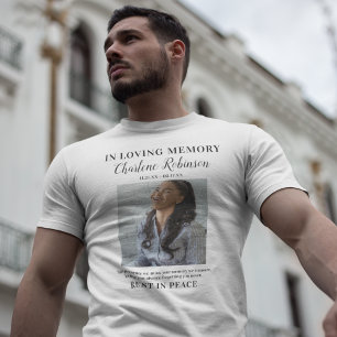 Elegante Em Memória   Camiseta Memorial com Foto