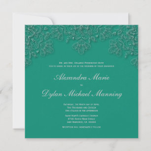 Elegante emerald floral suga convite para o casame