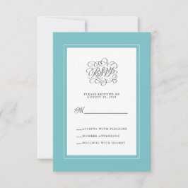 Elegante Enclosure de Resposta de Casamento em Azu