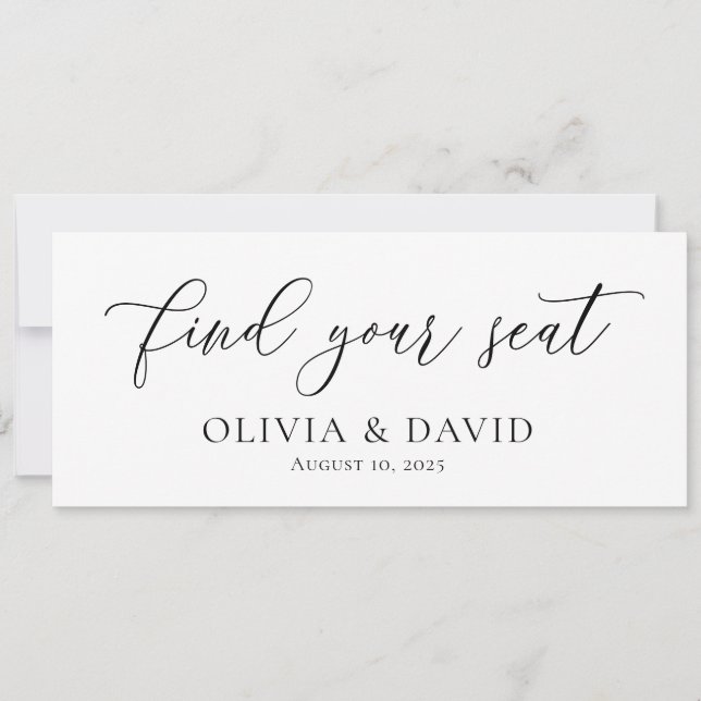 Elegante Encontre Seu Cartão De Sentado De Casamen (Frente)