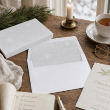 Elegante Envelope de Natal com Floco de Neve de In