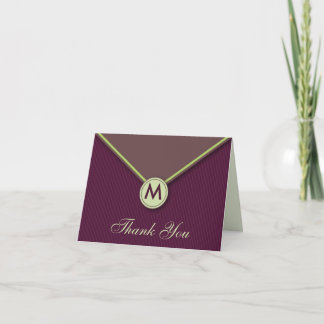 Elegante Envelope Monograma EggPlant Cartões de ag