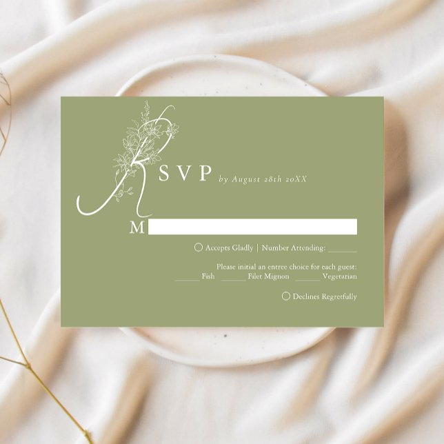 Elegante Escolha de Menu Floral de Musgo Chic Casa (Criador carregado)