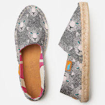 Elegante Espadrilha com Padrão-Leopardo-Negrito
