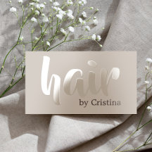 Elegante Estilista de Cabelo Castanho Taupe Modern