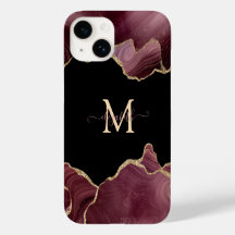 Elegante Estilo Dourado Brilho Burgundy Ágata  