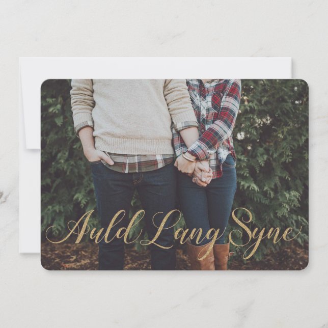 Elegante: Estilo Dourado de Glitter Auld Lang Syne (Frente)