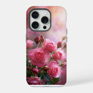 Elegante Estojo de Telefone com Rosas Rosa