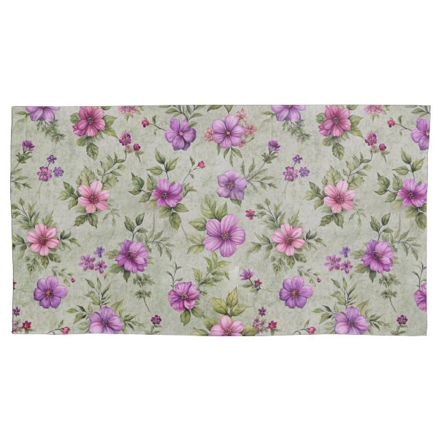 Elegante Estojo de Travesseiro Floral – Macio e El (Frente)