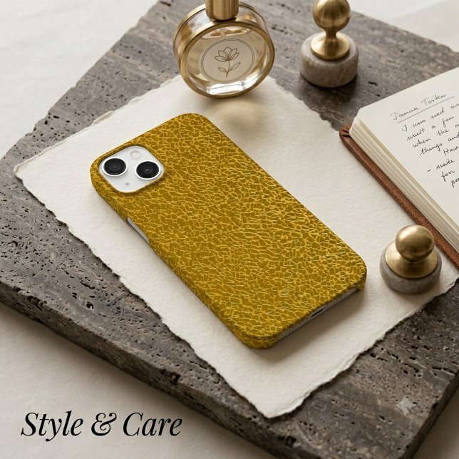 Elegante Estojo Protetor com Textura Dourada (Elegant Gold Texture Protective Case-Mate iPhone 14 Case)