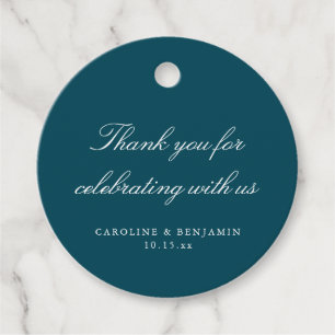 Elegante Etiqueta de Agradecimento de Casamento em