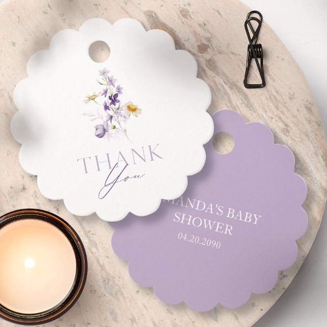 Elegante Etiqueta de Agradecimento Floral (Criador carregado)