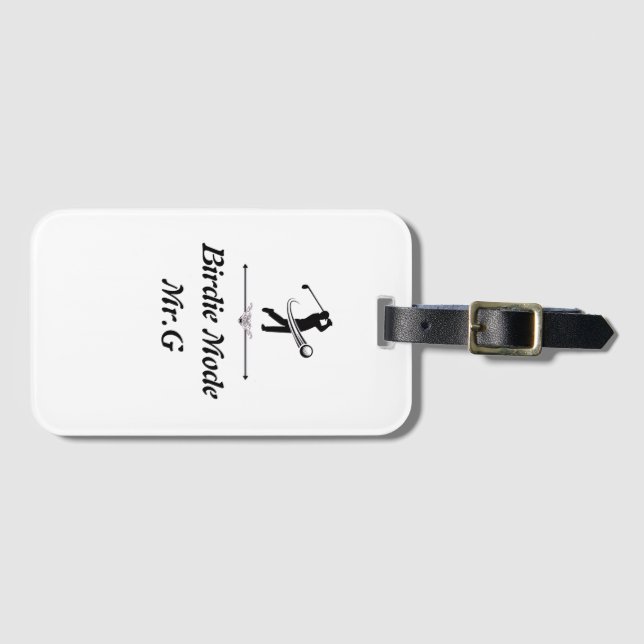 Elegante etiqueta de bagagem de golfe Chic present (Frente Horizontal)