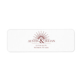 Elegante Etiqueta de Devolução de Casamento Minima