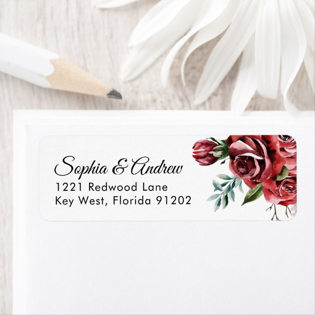 Elegante Etiqueta de Endereço de Casamento Rústico (Insitu)