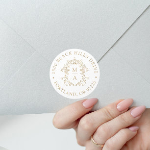 Elegante Etiqueta de Endereço de Devolução com Cri