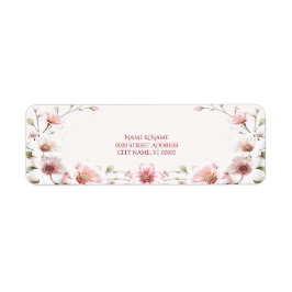 Elegante Etiqueta de Endereço de Devolução Floral