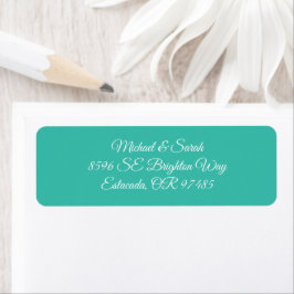 Elegante Etiqueta de Endereço de Retorno Aqua Verd