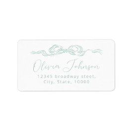 Elegante Etiqueta de Endereço de Retorno em Verde 