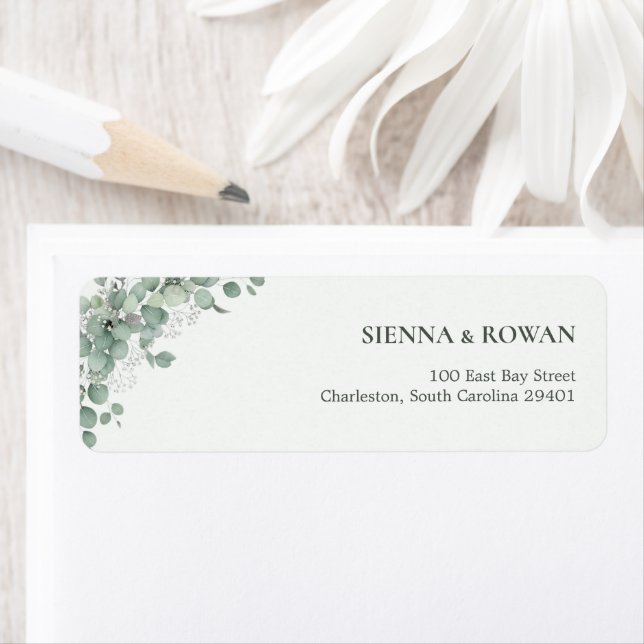 Elegante Etiqueta de Endereço de Volta de Casament (Insitu)
