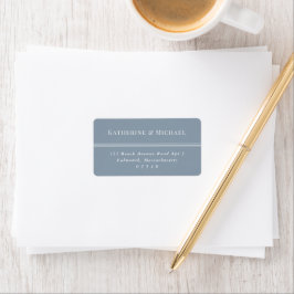 Elegante Etiqueta de Endereço RSVP Azul Empoeirado