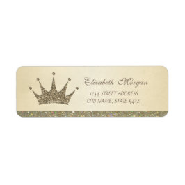 Elegante Etiqueta de Endereço Tiara Glitter Sofist