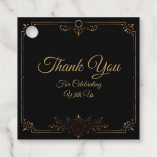 Elegante Etiqueta de Favor de Casamento Dark Gothi