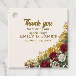 Elegante Etiqueta de Favor de Casamento Rosa em Fl